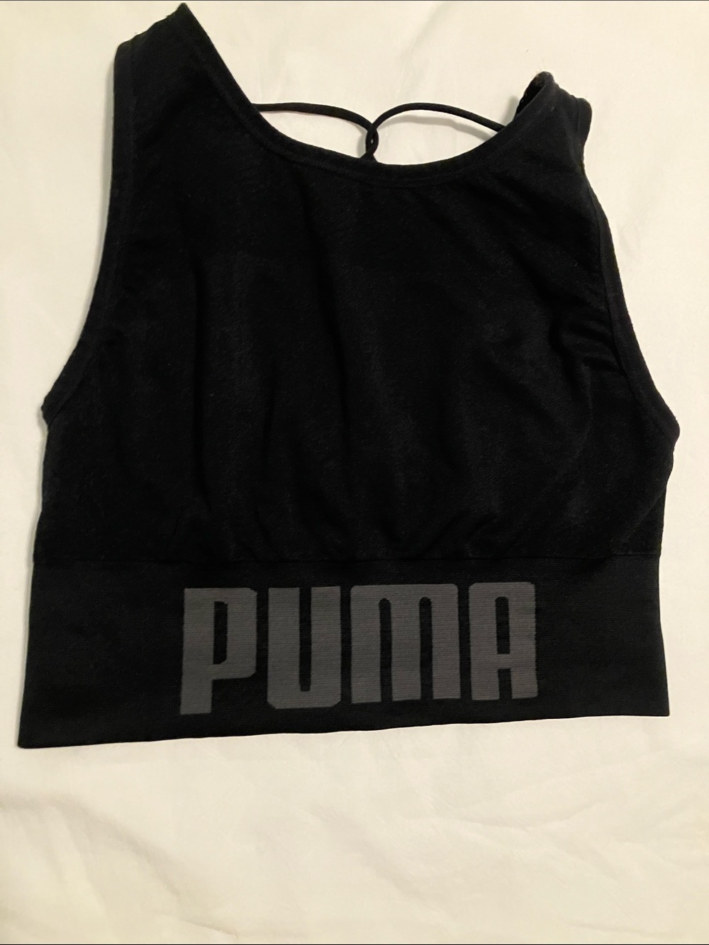 Puma Black High-Neck Logo Sports Bra